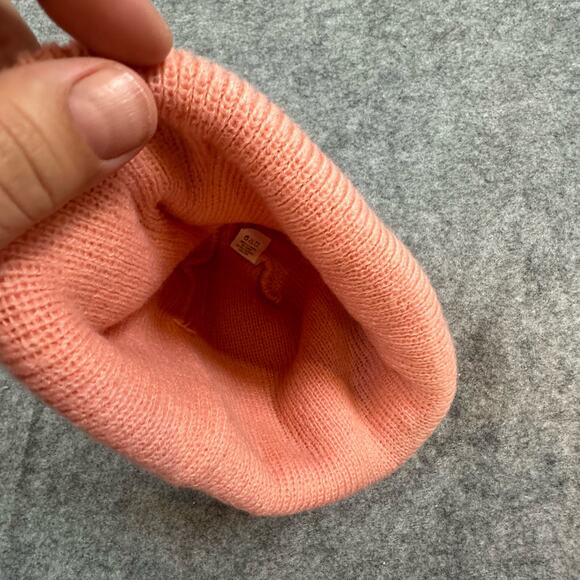 Adidas Beanie Hat Peach Pink Trellis All Over Print Logo Women's One Size Winter - Picture 4 of 7